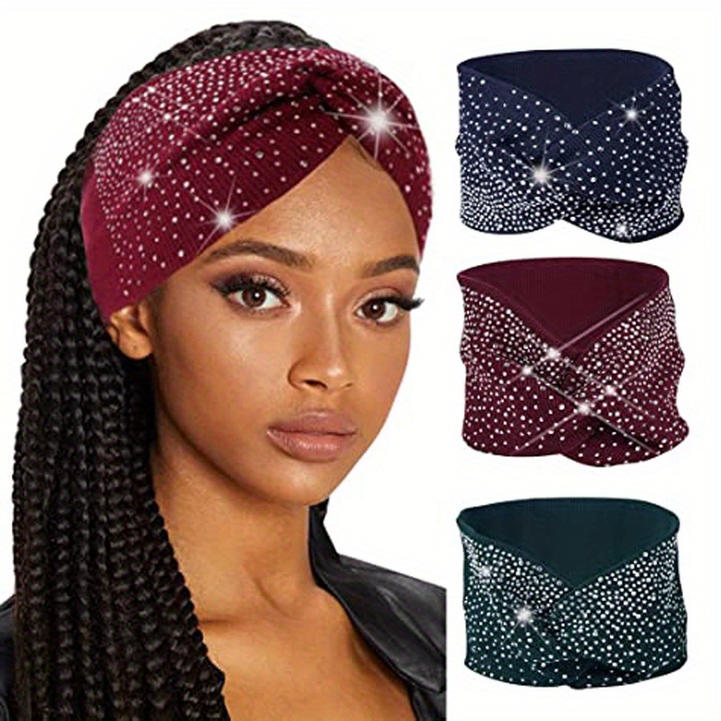 Ladies Hair Bundle Boho Style Rhinestone Headband Cross Temu Ireland