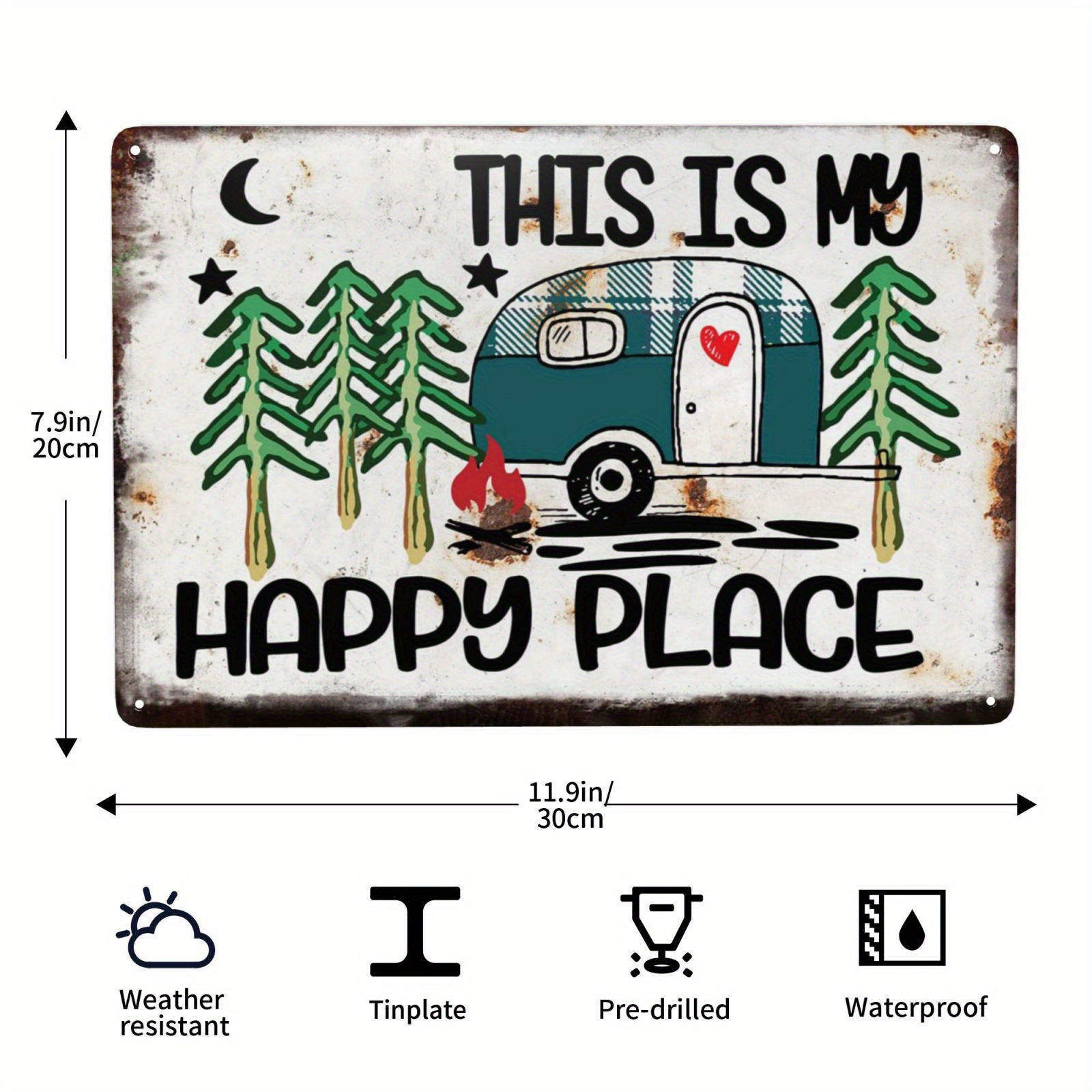 Nostalgic-Art Targhe Vintage Happy Camper – Idea Regalo per Amanti del  Campeggio, in Metallo, Design Retro per Decorazione, 30 x 40 cm