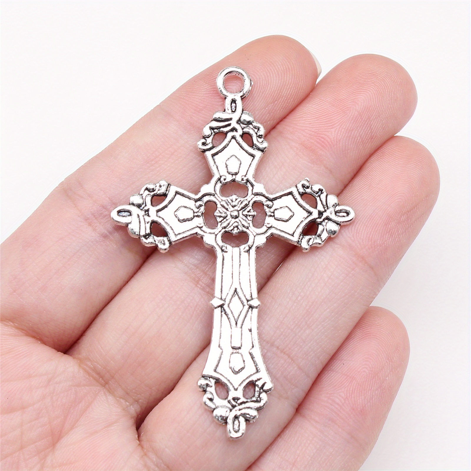 Cross Keychain, Gothic Style Cross Religious Keychain