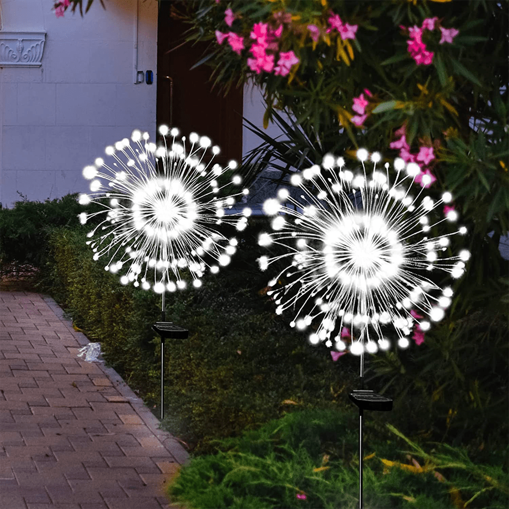 1 set led solar fireworks lights 120leds solar garden lights outdoor diy solar lights garden decorative lights multi mode waterproof fairy lights for patio yard flower bed parties lawn lights warm white multicolor white details 6