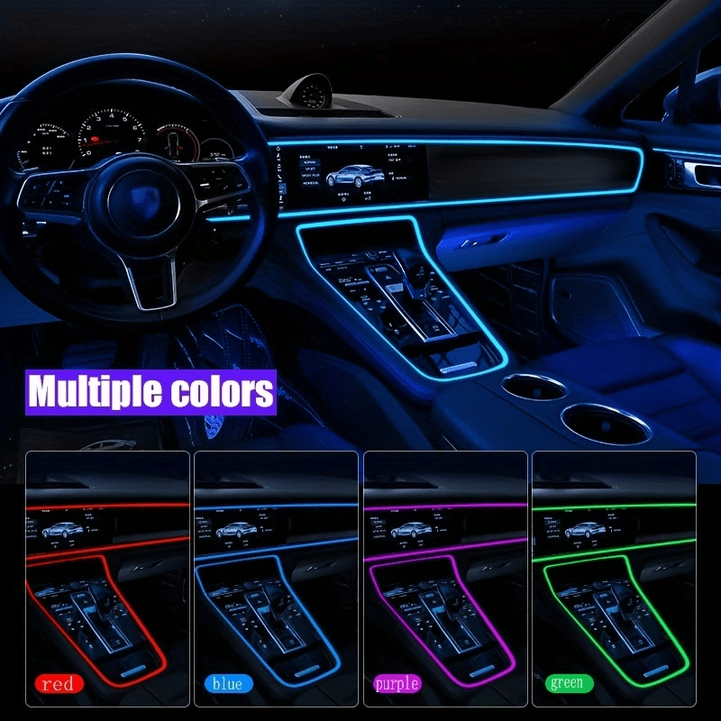 Car Interior Atmosphere Lighting Led Strip 5v Diy Flexible - Temu
