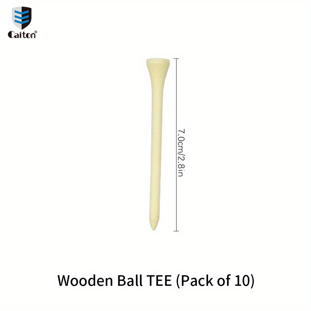 TEMU Caiton 10pcs Wood Golf Tees - | 42-83mm Multiple Sizes | Durable &