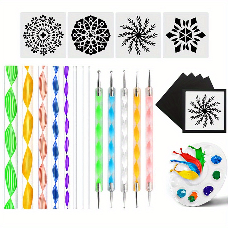 23pcs DIY Mandala Dotz Tools Kit Clay Rock Painting Tools, Christmas Toys,  Decorative Paintings, Bookmarks, Greeting Cards, Works Of Art, Handmade Gi