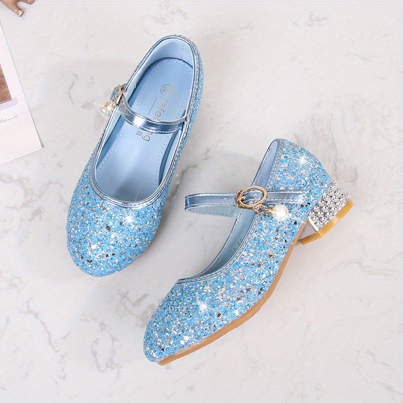 Chaussures de princesse à talons hauts avec strass à la mode pour  tout-petits filles, chaussures habillées légères à boucle antidérapante  pour enfants pour la danse de fête - Temu France