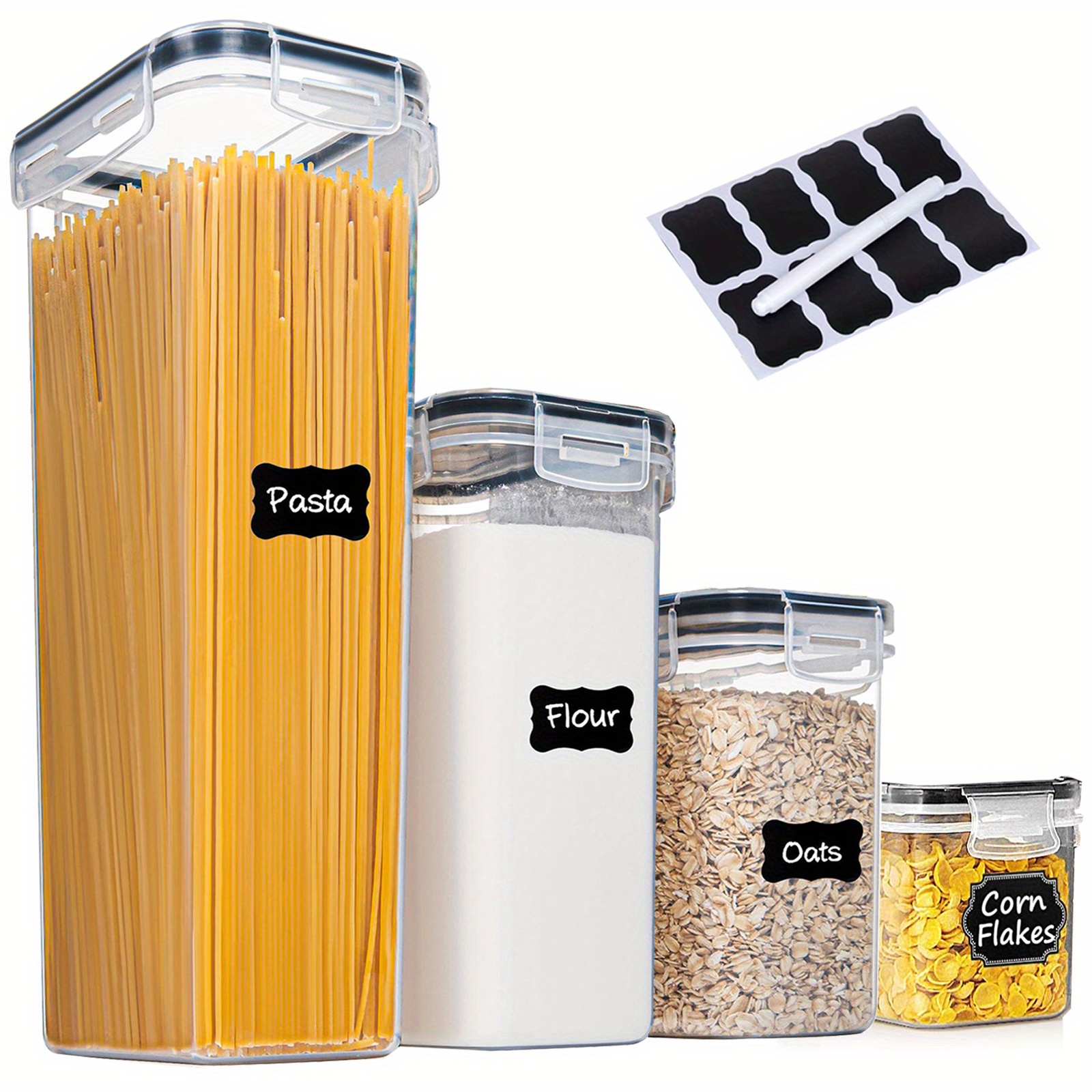 4PCS Airtight Pasta Container, Airtight Food Storage Container Set