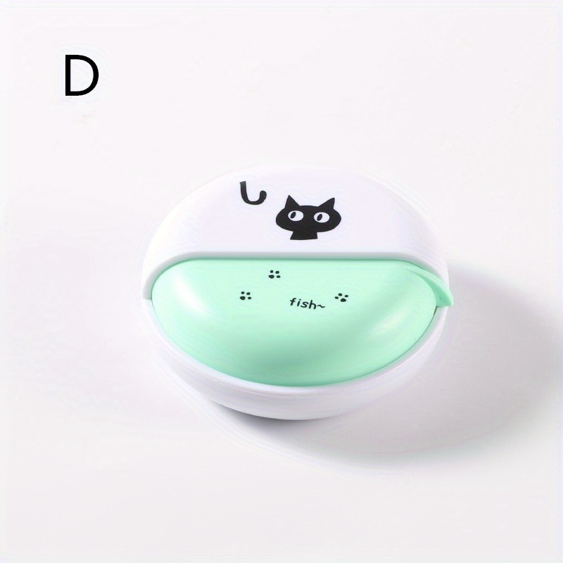 Cat Design Mini Portable Round Sliding Earphone Storage Box For Cables, &  Cartoon Abs Earbuds Case