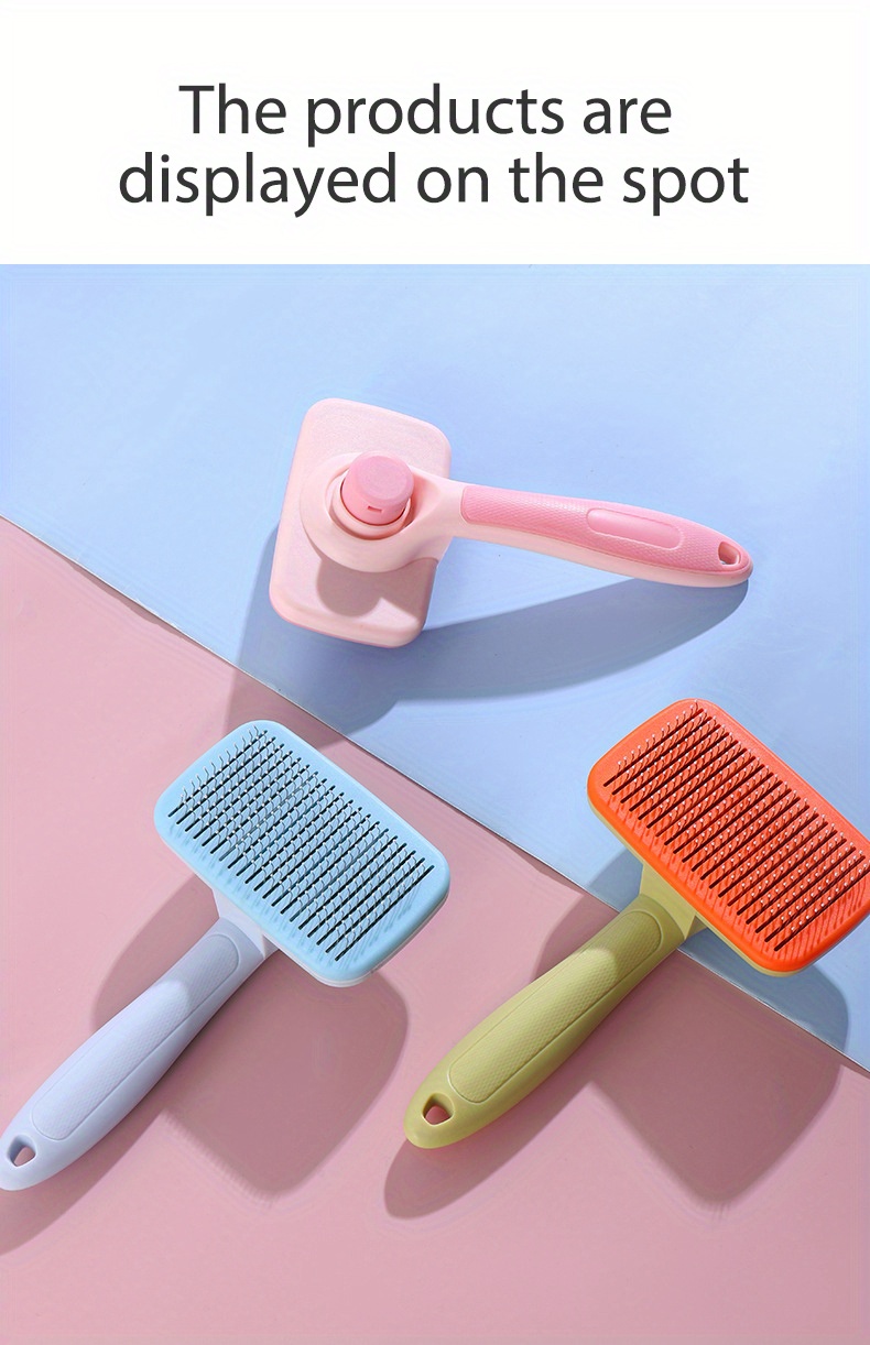 pet comb for cats and dogs needle comb for removing loose hair dog hair and cat hair brush cat cleaning brush long and short hair pet loose hair removal brush cat brush   hair cleaning and knot removal tool Product details 8
