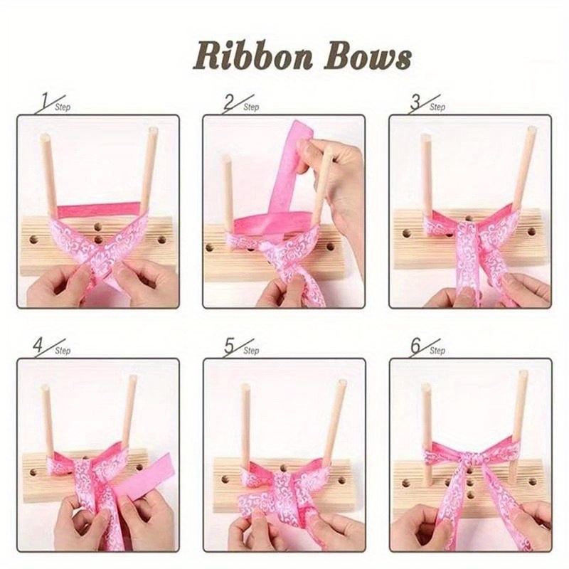 Bow Maker For Ribbon Wooden Ribbon Bow Maker With Twist Ties - Temu