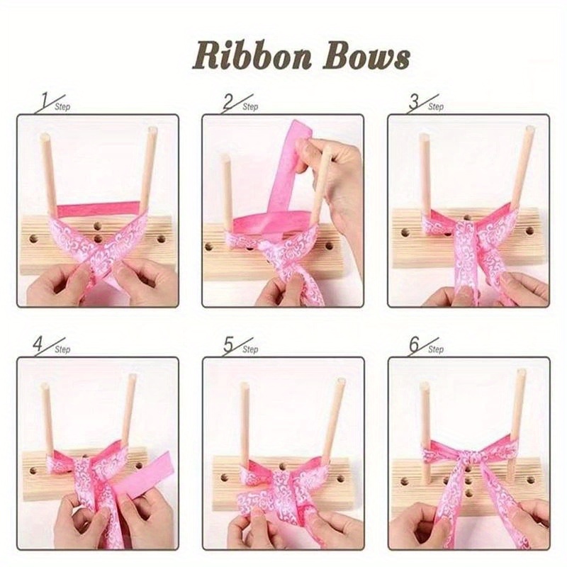 Bow Maker For Ribbon For Wreaths, Wooden Ribbon Bow Maker With Twist Ties  And Instructions For Creating Gift Bows, Hair Bows, Corsages, Holiday  Wreaths, Various Crafts - Temu Japan