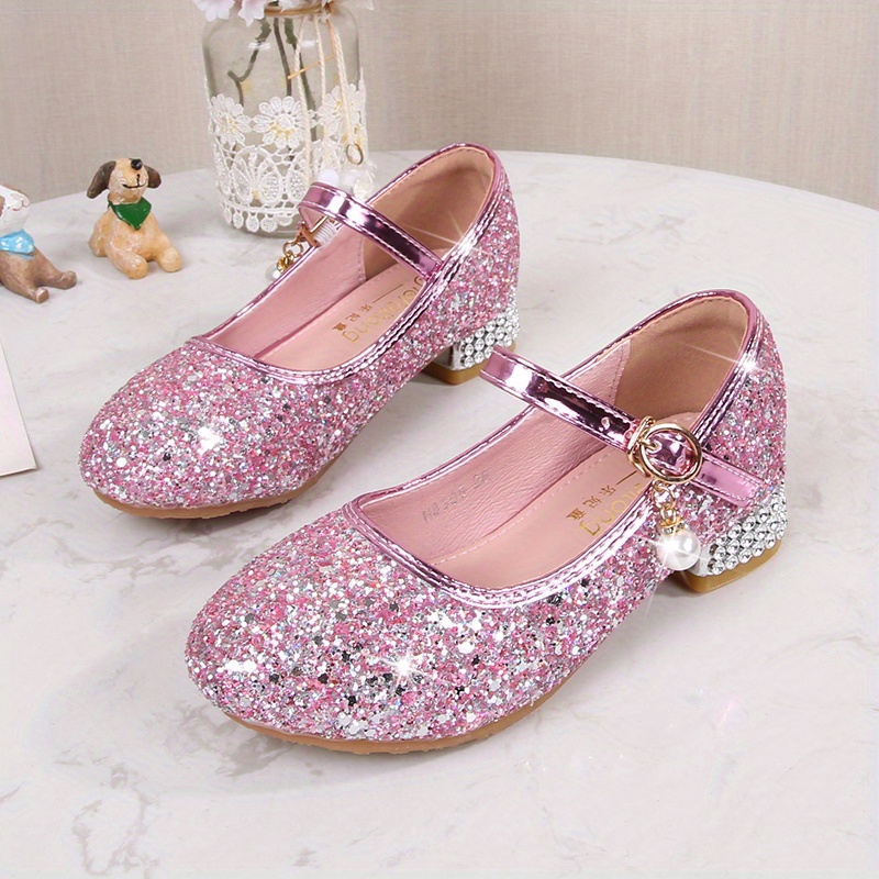 Zapatos de lentejuelas de oro rosa con elástico Zapatos para niñas pequeñas  Zapatos brillantes Zapatos para niñas de flores Zapatos para vacaciones Zapatos  princesa -  España