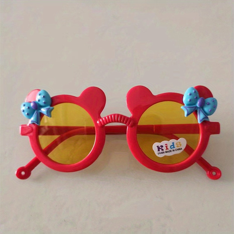 New Disney Anime Bow Mickey Mouse Sunglasses Kawaii Minnie Glasses  Children's Summer Sunshades Boys and Girls' Photography props