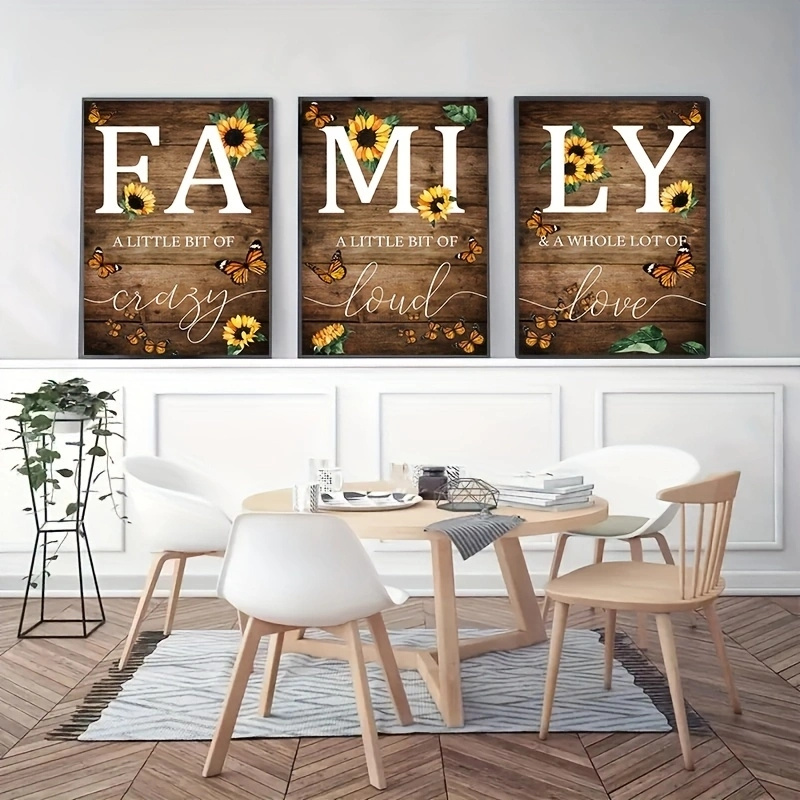TEMU 3 Pezzi Decorazioni per la Casa Senza Cornice Quadri per Soggiorno Dipinti Decorativi Poster Minimalista Tela da Parete Scrittura Senza Cornice