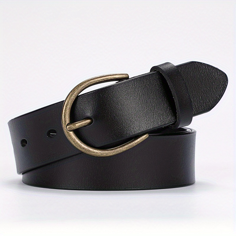 Women's Genuine Leather Belt Ladies Western Thick Leather Wide Belts For Jeans  Pants Casual Black - Temu