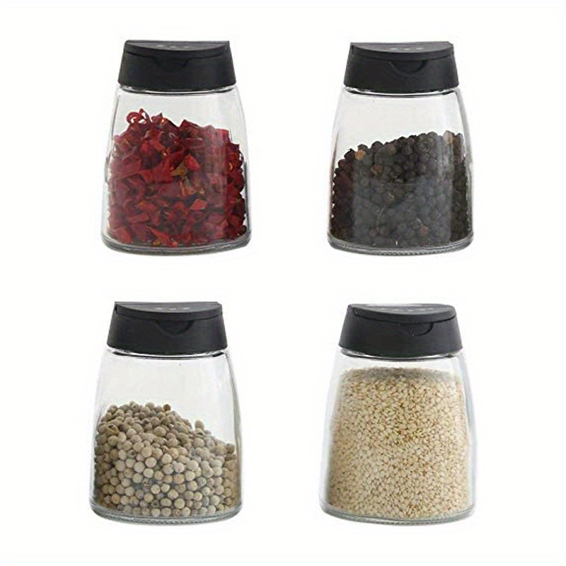 Bbq Spice Bottle Set, Glass Spice Jars, Double Lid Seasoning