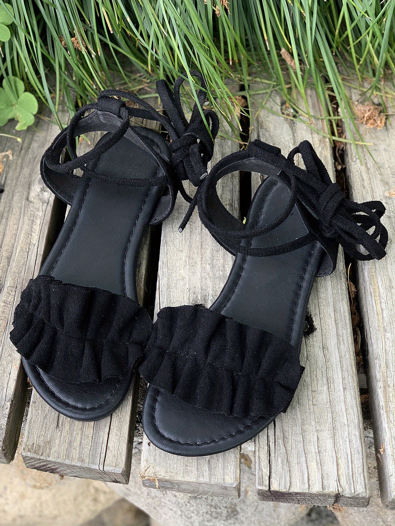 Flat ruffle clearance sandals