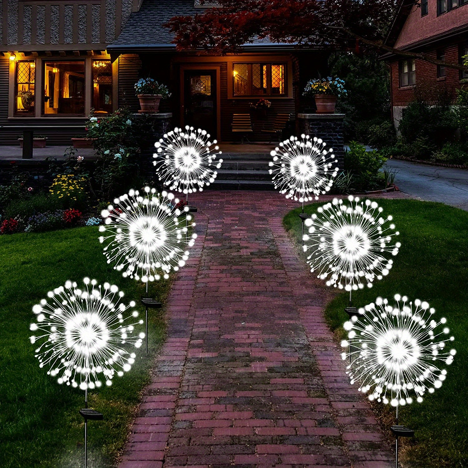 1 set led solar fireworks lights 120leds solar garden lights outdoor diy solar lights garden decorative lights multi mode waterproof fairy lights for patio yard flower bed parties lawn lights warm white multicolor white details 7