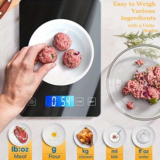 Sleek Tempered Glass Food Scale With Precise Graduation And Capacity For  Cooking And Baking - Accurate Grams And Ounces Measurement - Temu