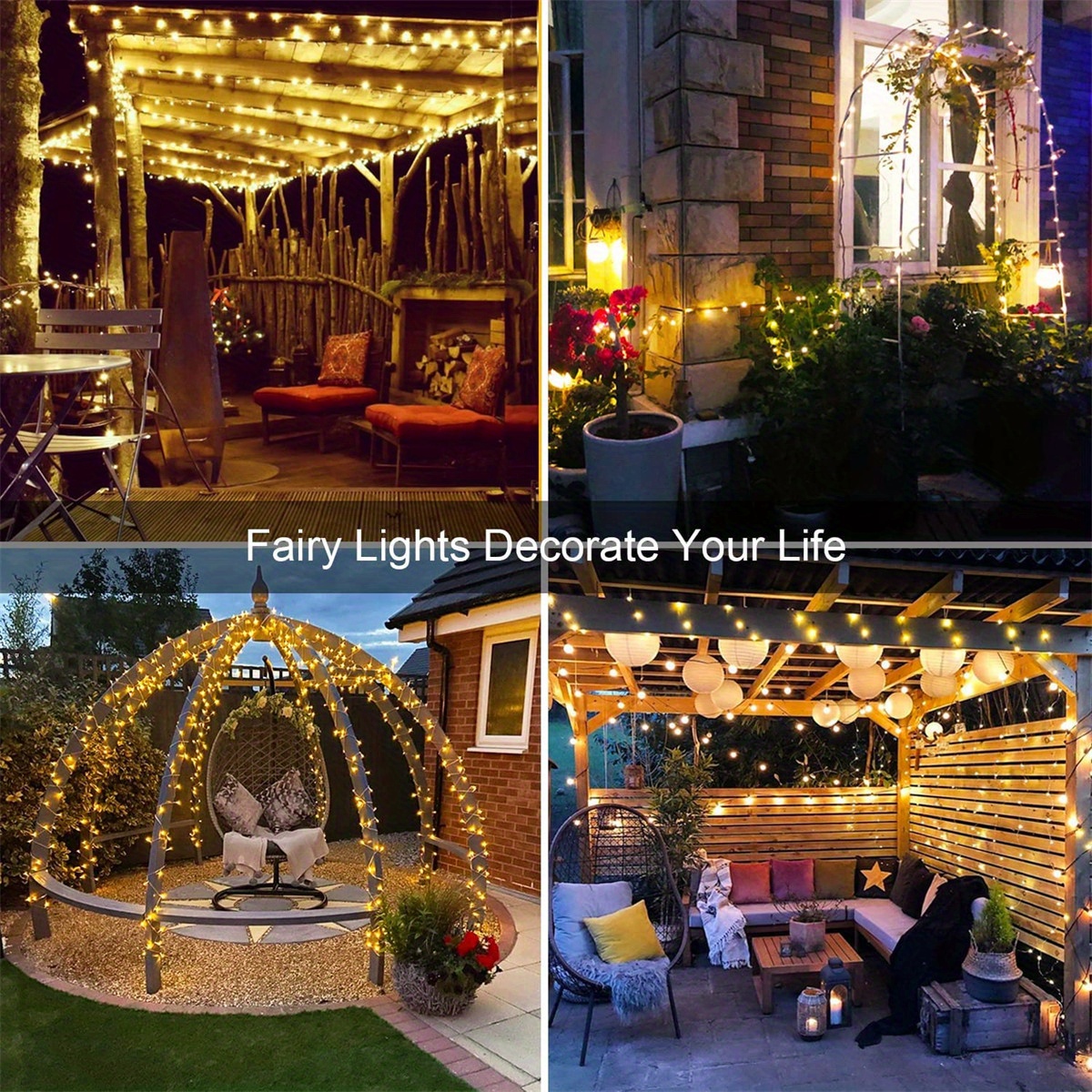 1 set solar string lights outdoor waterproof fairy garland with 8 lighting modes solar lamp halloween decorations lights outdoor for garden christmas tree wedding party outside decorations warm white multicolor white details 3