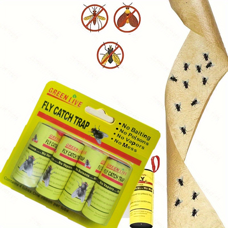 Sticky Fly Strip Fly Catcher, Easy Fly Trap Tape Fruit Fly Traps For Home  Indoor Outdoor, Sticky Fly Paper, Sticky Fly Ribbons Trap Flies, Mosquito,  Gnats, Moths, Flying Insects - Temu