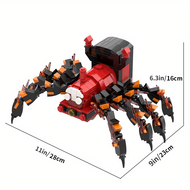 Buildmoc horrores jogo choo-choo charles blocos de construção definir  aranha trem ferroviário trilha figuras animais tijolos brinquedos presentes  de