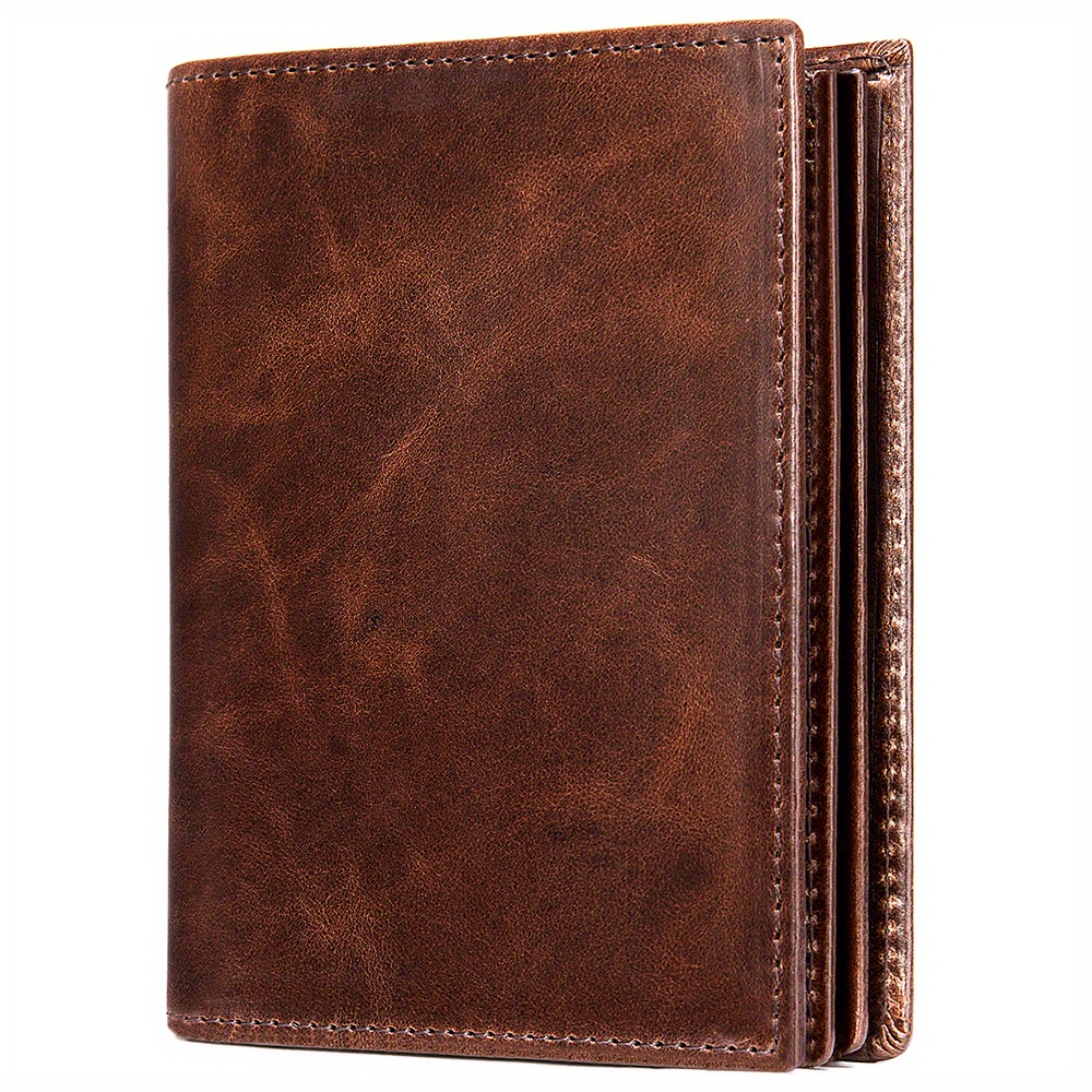 mens genuine leather wallet large capacity credit card holder vintage thickened first layer cowhide wallet