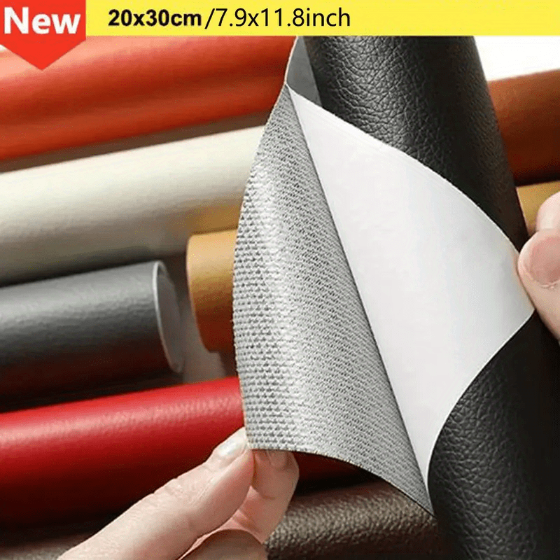 Black Car Seat Patch Patch Self adhesive Faux Leather - Temu