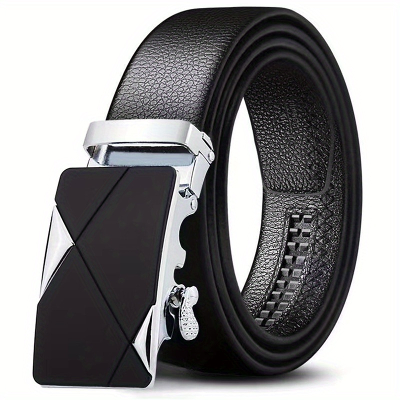 Mens Vintage Pattern Automatic Buckle Pu Leather Belt, Quick & Secure  Online Checkout