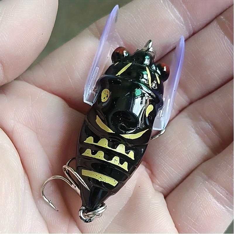 1PC Artificial Ladybug Fishing Bait Cicada Beetle Insect Wobblers Fishing  Lures Topwater For Bass Carp Fishing Tackle