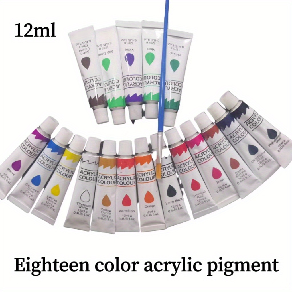 18 Colors Acrylic Paint Set With 1 Pen Each Oil Painting - Temu