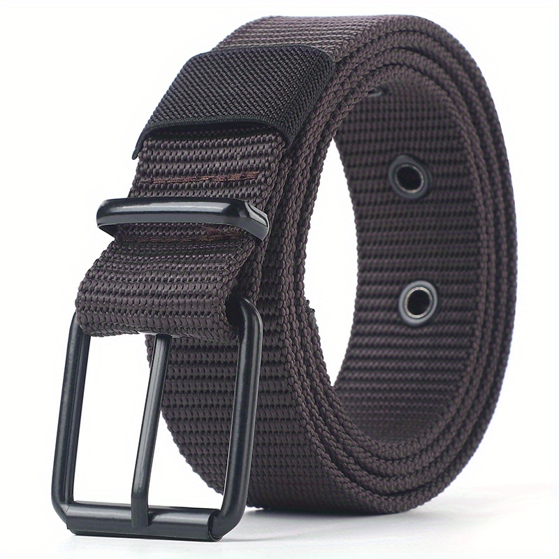 Porous Canvas Belt Mens Pin Buckle Leather Belt All Match Jeans Belt  Military Training Extended Mens Trendy Belt For Student Youth Ideal Choice  For Gifts, Shop On Temu And start Saving