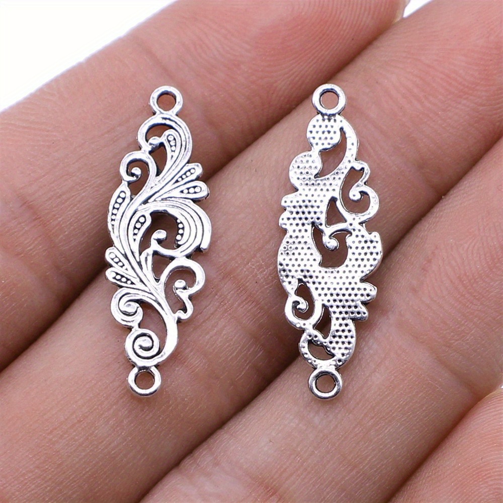 Filigree Flower Connectors Bracelet Making Charm Jewelry Connector Charms  10Pcs