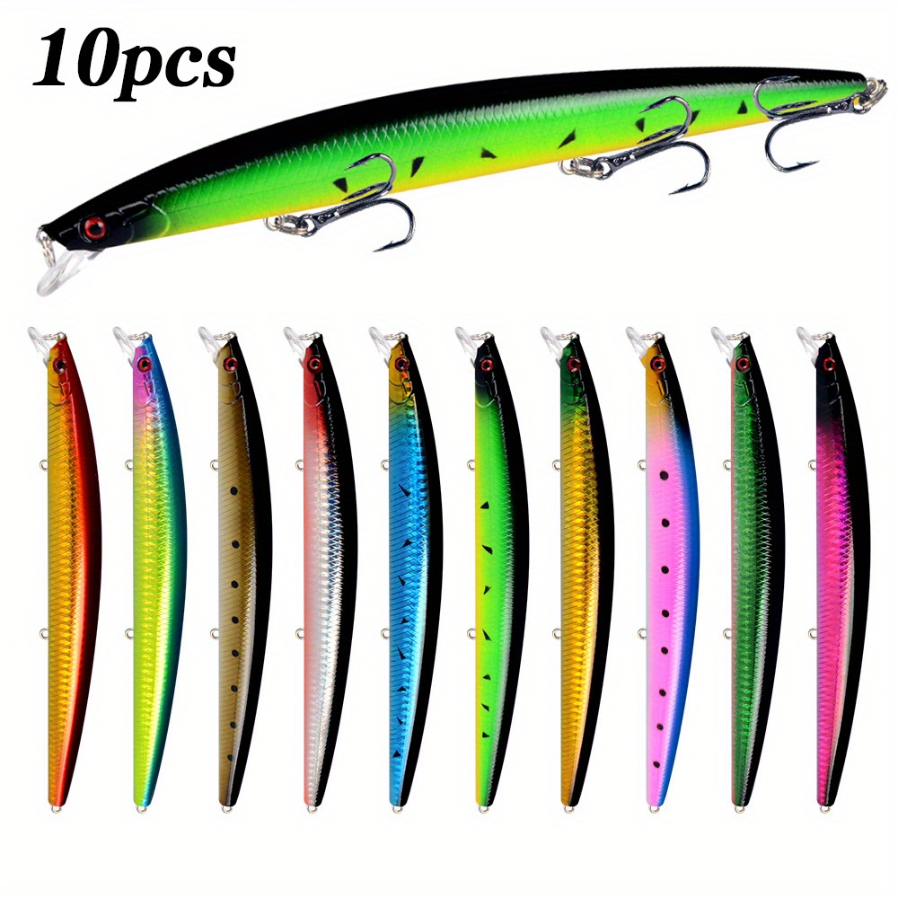 10pcs 18cm/7.09inch Laser Crankbait Minnow Fishing Lure - 24g Hard  Artificial Bait for Sea Fishing with Realistic Big * Fish Design