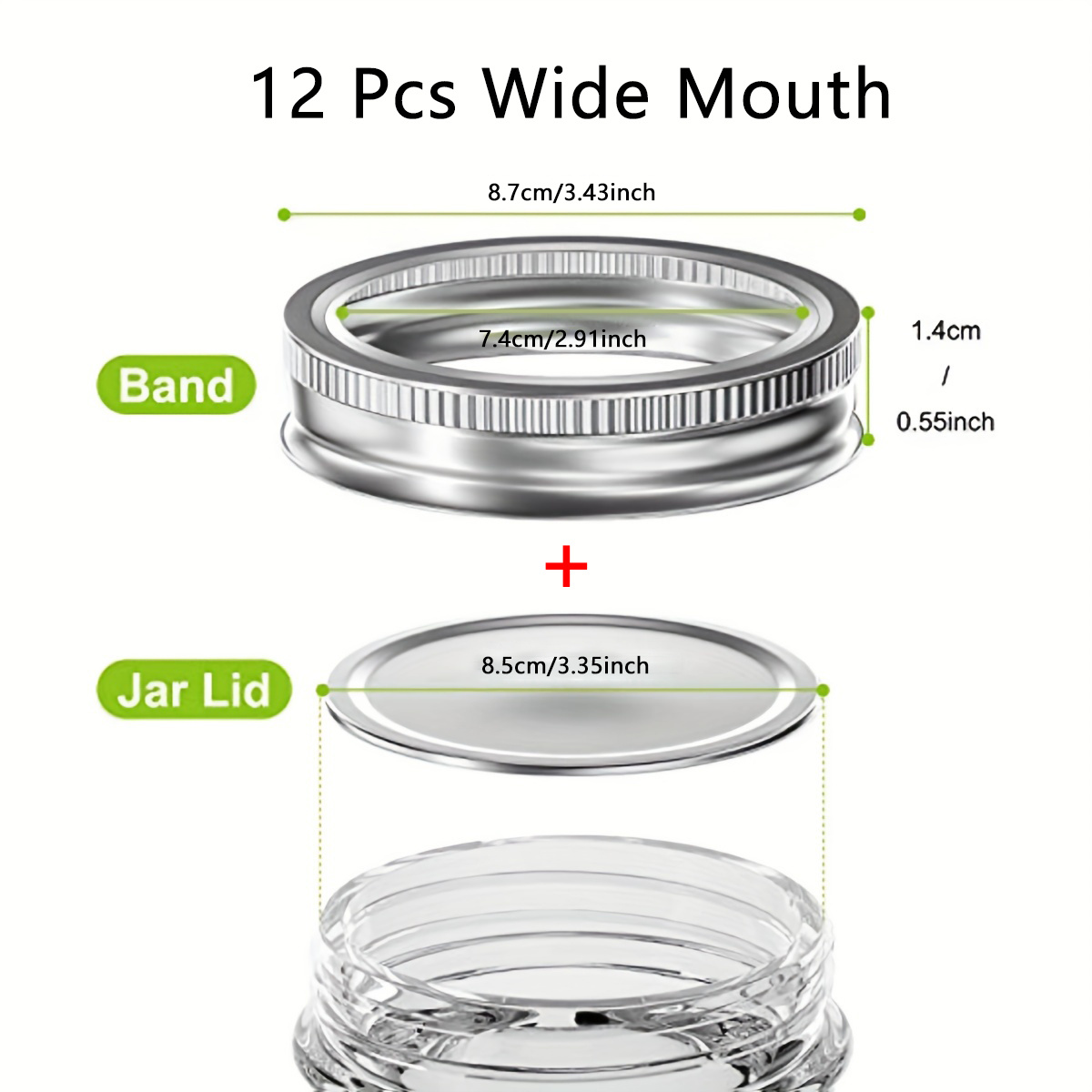 Ball Glass Mason Jars with Lids & Bands, Wide Mouth