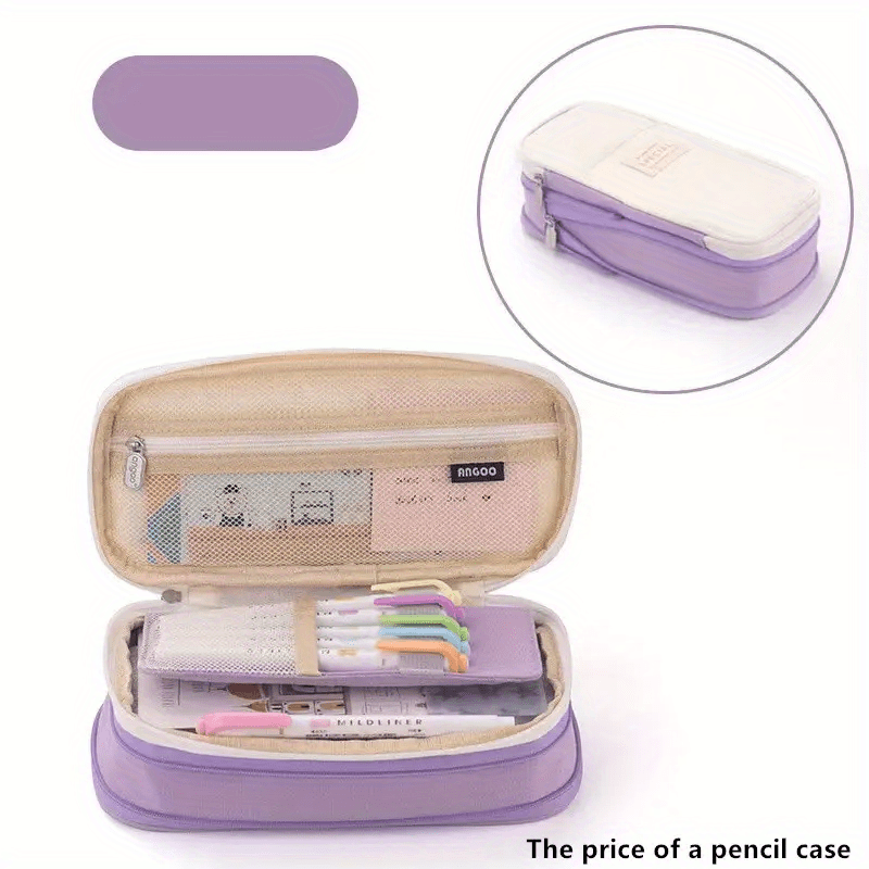 Student Double layer Pencil Case Large capacity Female - Temu