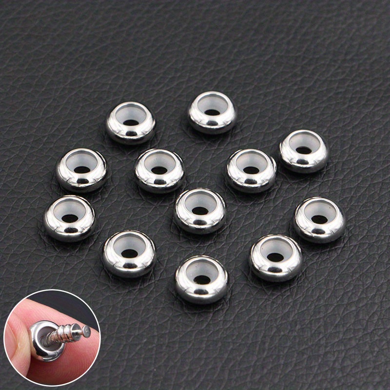 SUNNYCLUE 10Pcs 5 Styles Stainless Steel Stopper Beads Silicone Slider  Beads Clip Stopper Charms Beads Spacer Rubber O Rings for DIY Bracelet  Necklace Jewelry Making Accessories 