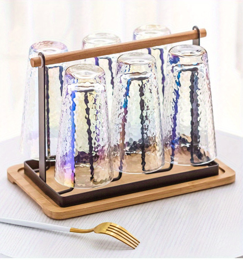 Glass Cup Holder Tea Tray To Receive The Cup Upside Down - Temu