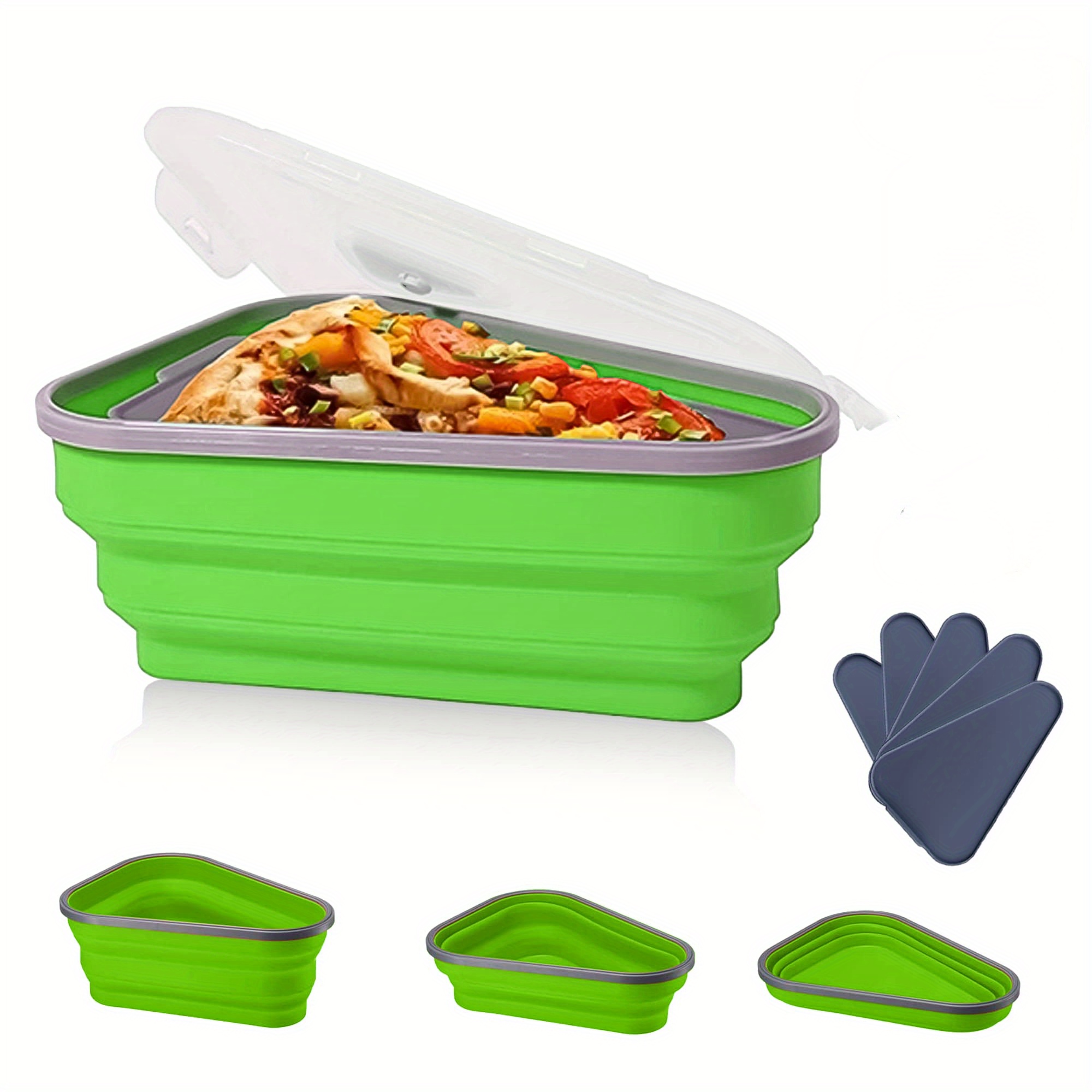 1Pc Reusable Silicone Pizza Container Box Triangular Portable Pizza Storage  Pizza Slice Container Kitchen Tools - AliExpress