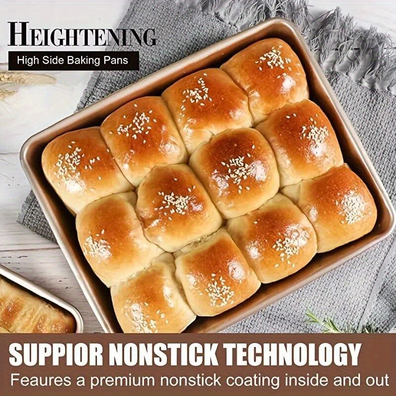 Practical Non-stick Coated 11 rectangular Baking Pan Baking Chicken Wings  Cookie Cake Tall Carbon Steel Bread Pan - Temu Philippines
