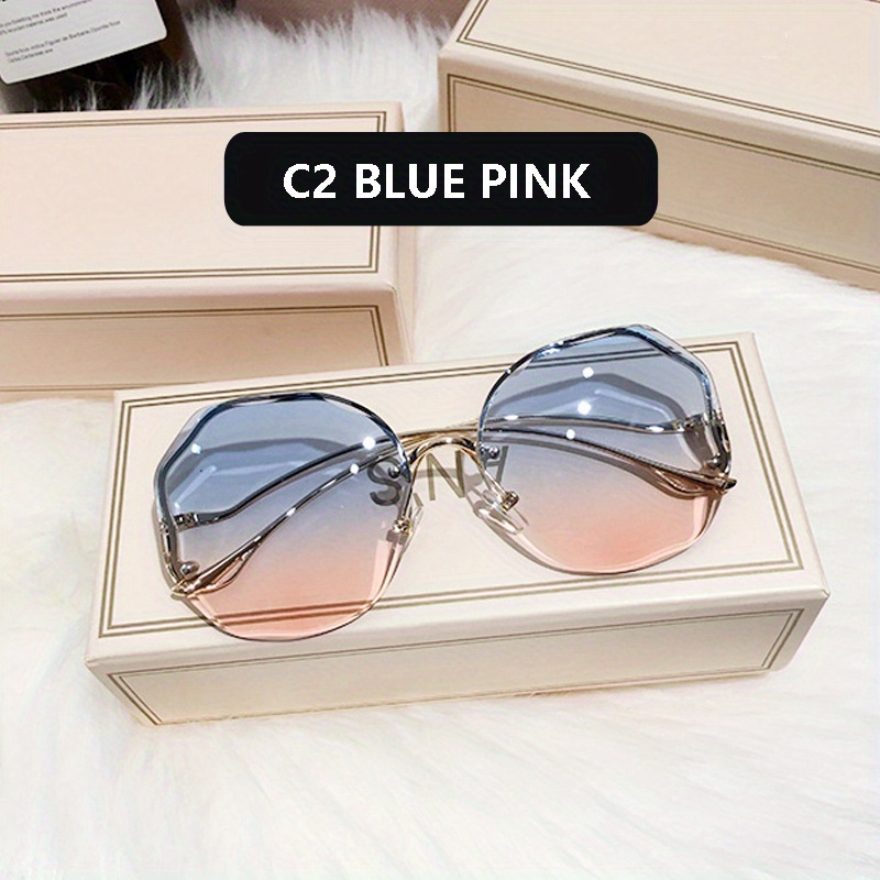Irregular Frameless Sun Protection Glasses For Men