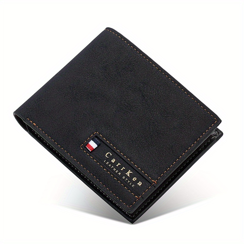 CarrKen Men's Short PU Leather Wallet with Money Clip