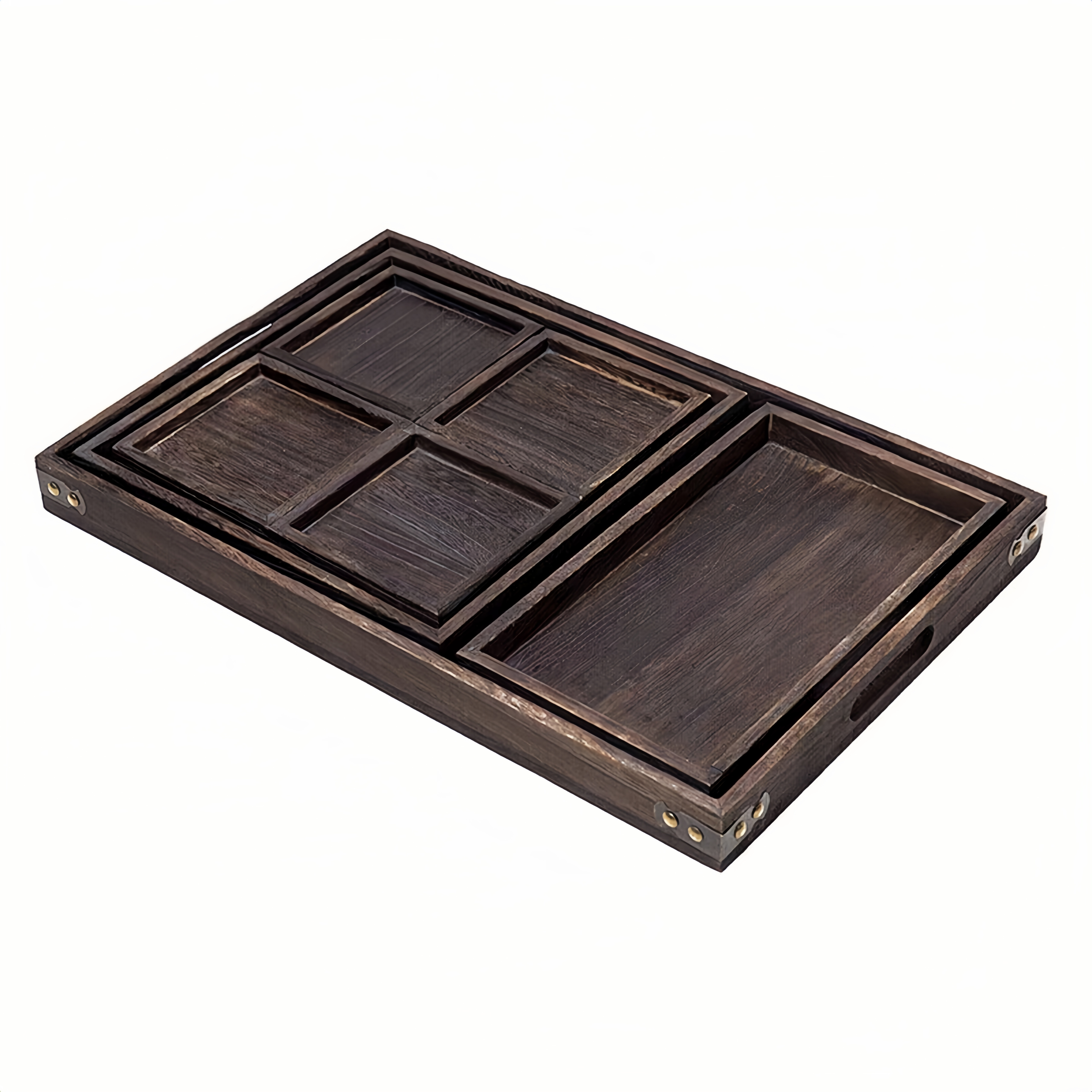 Rustic Wooden Serving Trays Handle Large/medium/small/mini Temu Australia