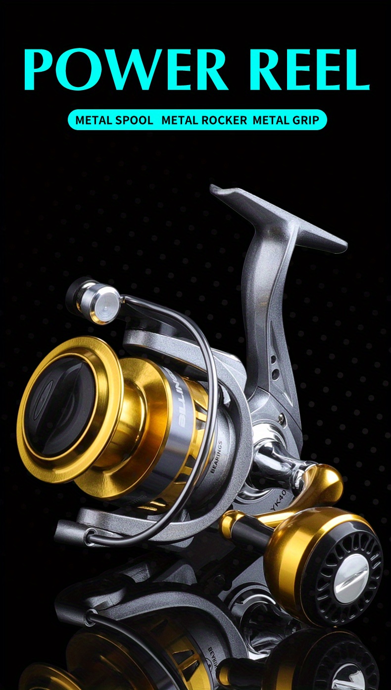 BGSFF Fishing Reel All Metal 5.2:1 Spinning Reel 16KG Max Drag