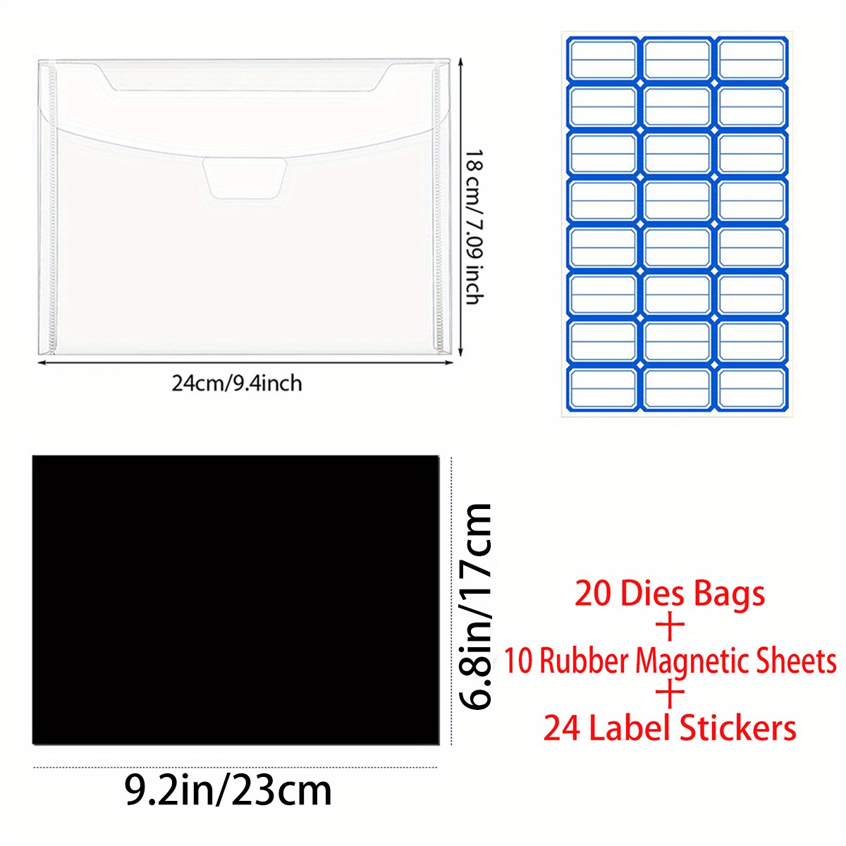 5 pcs 19*14 cm Clear File Stamp and Die Storage Bags Scrapbook