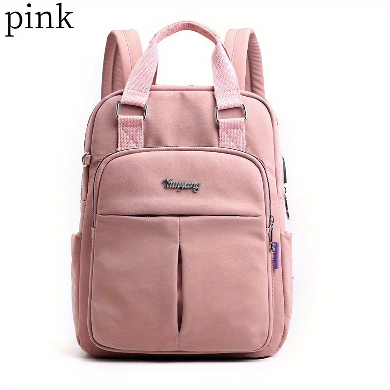 Casual Nylon Laptop Backpack Simple Preppy Style School Bag - Temu