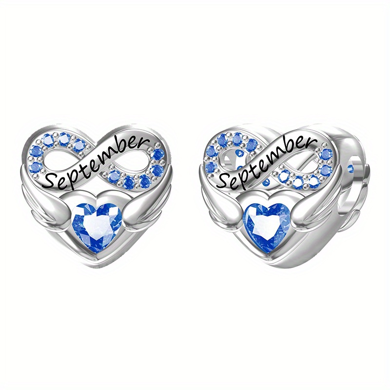 S925 Sterling Silver Beads Twelve Month Love Heart Shape - Temu