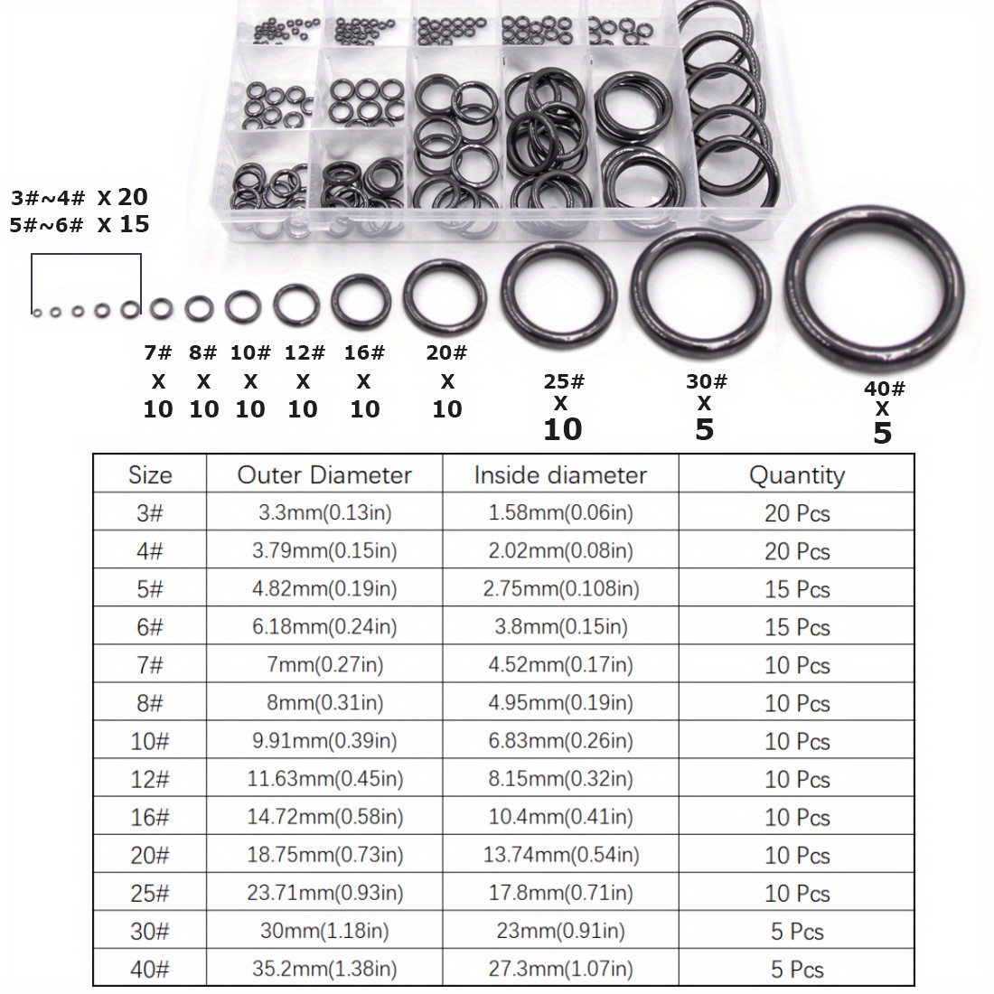 Fishing Rod Guide Ring Set, Including Rock Fishing Rod Guide Ring
