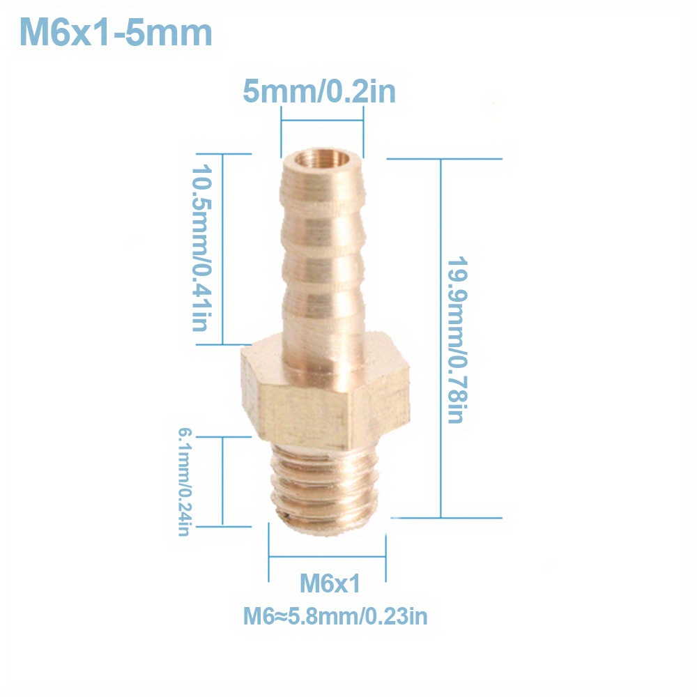 M4 M5 M6 M8 M10 M12 M16 Metric Male Thread Hose Barb Od - Temu