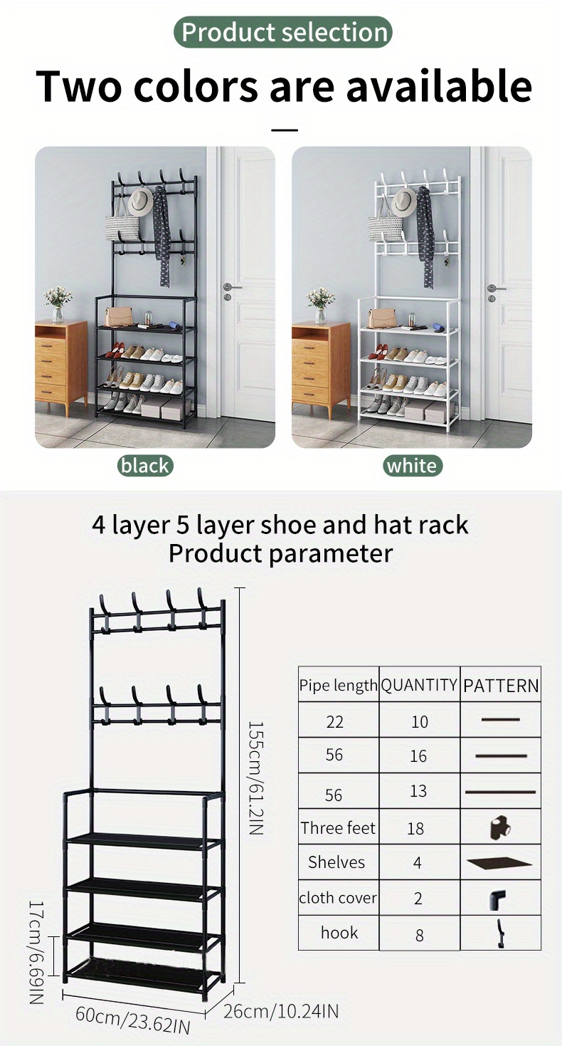 Clothes Rack, Floor Bedroom Hanging Clothes Rack, Assembly Garment Rack, Household Integrated