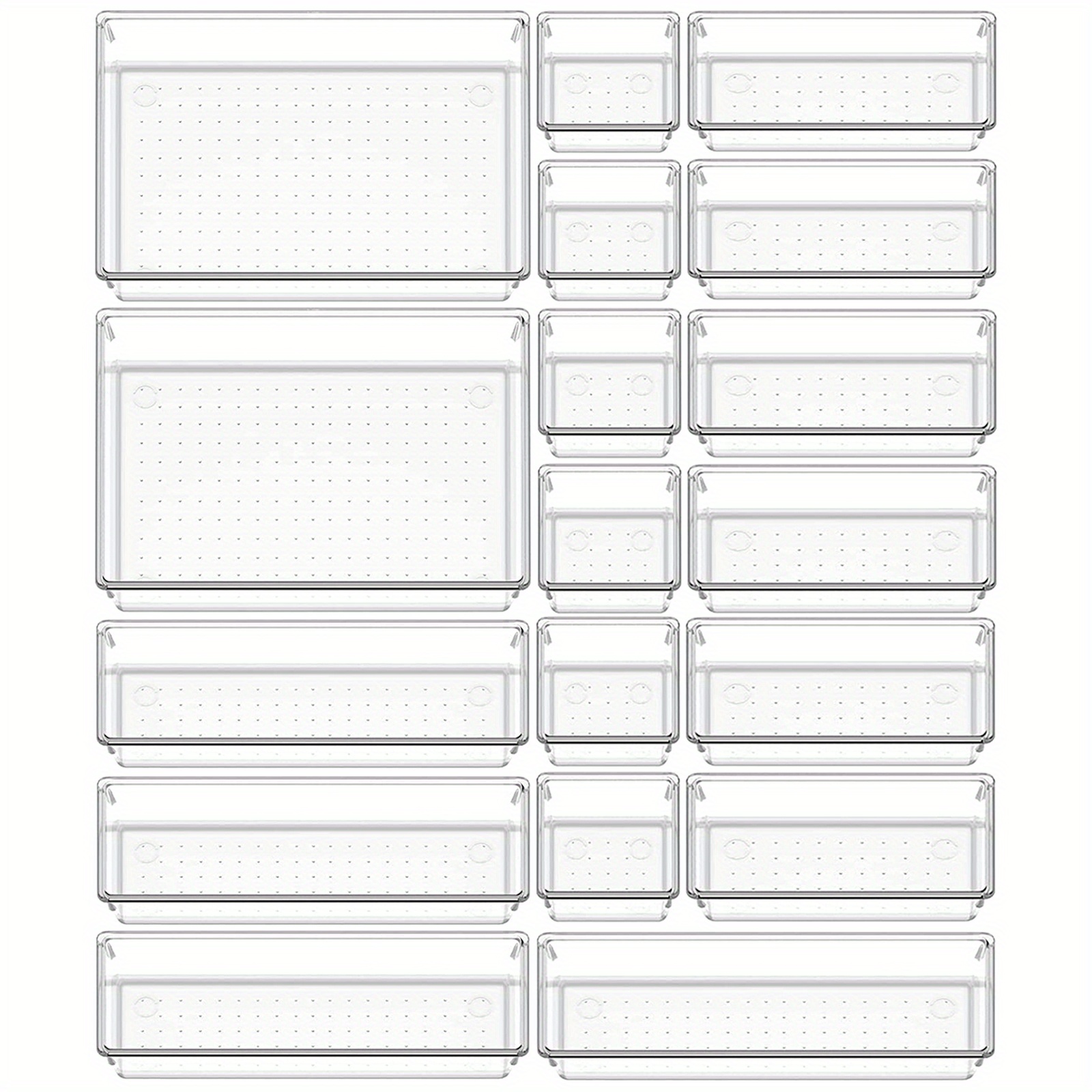 Clear Plastic Drawer Organizers Set Versatile Storage Bins - Temu