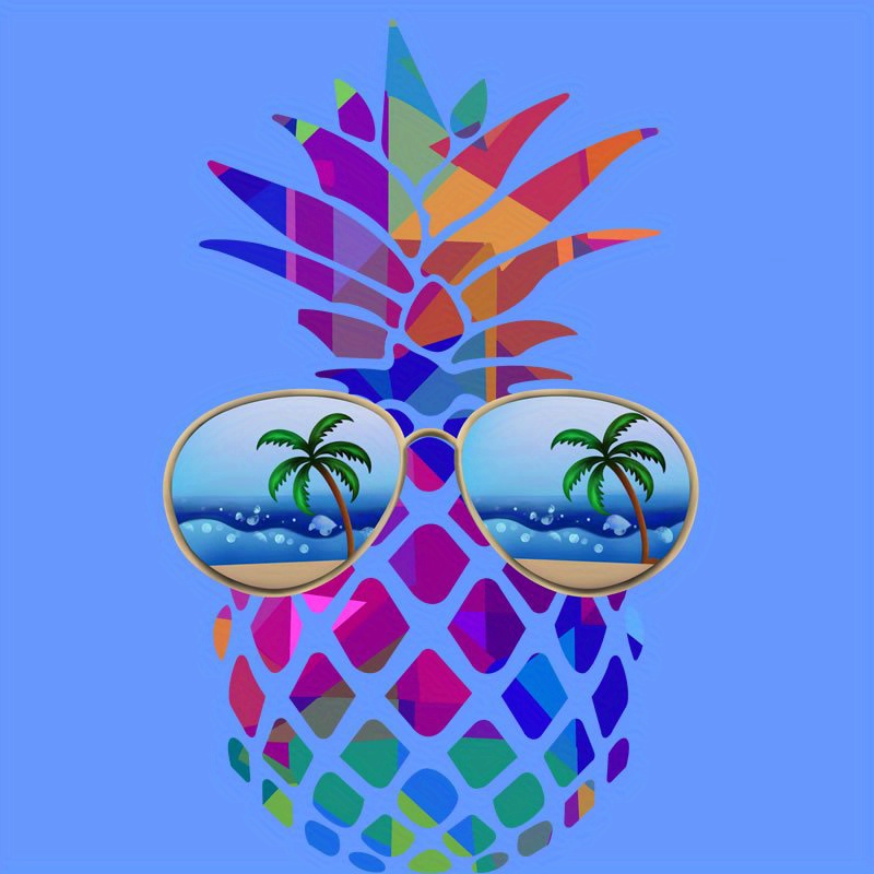Pineapple Surf Iron On Stickers for Clothes and Bags (Thermal